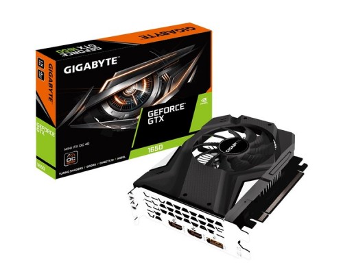 Видеокарта GIGABYTE GeForce GTX 1650 MINI ITX OC / 4GB GDDR5 128bit 1680MHz 1xDP 2xHDMI / GV-N1650IXOC-4GD