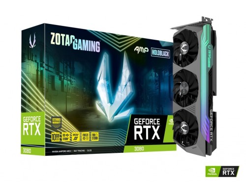 Видеокарта ZOTAC GAMING GeForce RTX 3080 AMP Holo / 1770MHz 10GB GDDR6X 320bit 19Gbps 3xDP 1xHDMI 2x8pin 750W / ZT-A30800F-10P