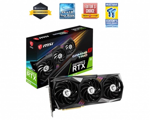 Видеокарта MSI GeForce RTX 3070 GAMING X TRIO / 1830MHz 8GB GDDR6 256bit 3xDP 1xHDMI 2x8pin 650W