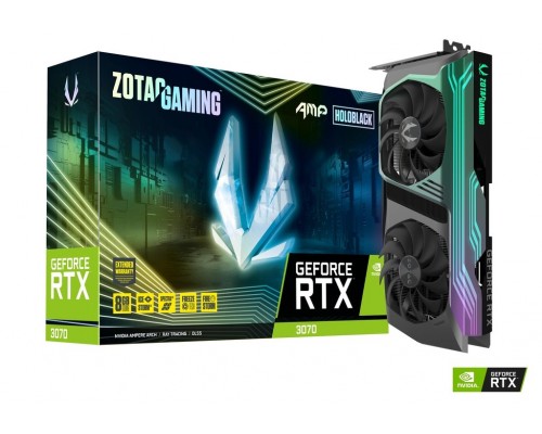 Видеокарта ZOTAC GAMING GeForce RTX 3070 AMP Holo / 1785MHz 8GB GDDR6 256bit 14Gbps 3xDP 1xHDMI 2x8pin 650W / ZT-A30700F-10P