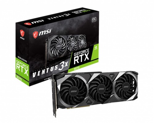 Видеокарта MSI GeForce RTX 3070 VENTUS 3X OC / 1755MHz 8GB GDDR6 256bit 3xDP 1xHDMI 2x8pin 650W