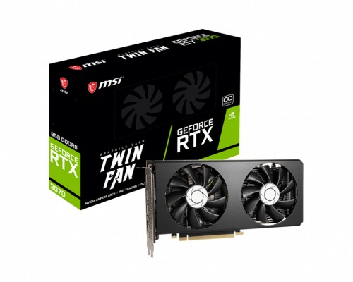 Видеокарта MSI GeForce RTX 3070 TWIN FAN OC / 1740MHz 8GB GDDR6 256bit 3xDP 1xHDMI 6+8pin 650W