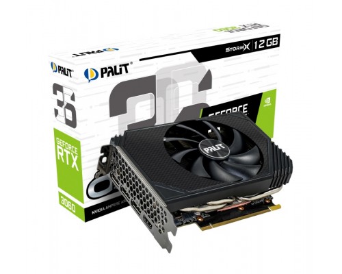 Видеокарта PALIT GeForce RTX 3060 STORMX OC / 1807MHz 12GB GDDR6 192bit 15Gbps 1xHDMI 3xDP 1x8pin 550W / NE63060S19K9-190AF