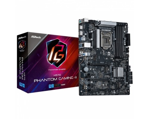 Материнская плата H570 PHANTOM GAMING 4, Socket 1200, Intel®H570, 4xDDR4-3200, HDMI+DP, 2xPCI-Ex16, 3xPCI-Ex1, 6xSATA3(RAID 0/1/5/10), 4xM.2, 8 Ch Audio, 1xGLan, (2+4)xUSB2.0, (3+4)xUSB3.2, (1+1)xUSB3.2 Type-C™, 1xPS/2, ATX, RTL