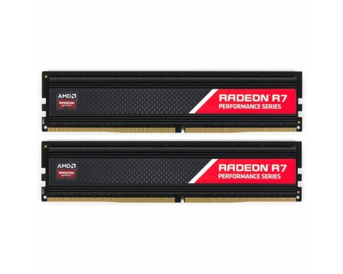 Оперативная память 32GB AMD Radeon™ DDR4 2666 DIMM R7 Performance Series Black Gaming Memory R7S432G2606U2K Non-ECC, CL16, 1.2V, Heat Shield, Kit (2x16GB), RTL