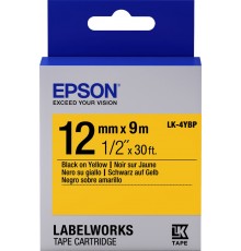 Лента Epson Tape LK-4YBP Pastel Blk/Yell 12/9                                                                                                                                                                                                             