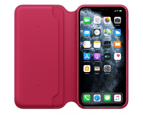 Чехол iPhone 11 Pro Max Leather Folio - Raspberry