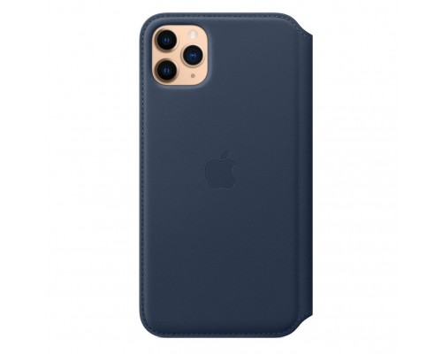 Чехол iPhone 11 Pro Max Leather Folio - Deep Sea Blue