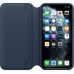 Чехол iPhone 11 Pro Max Leather Folio - Deep Sea Blue