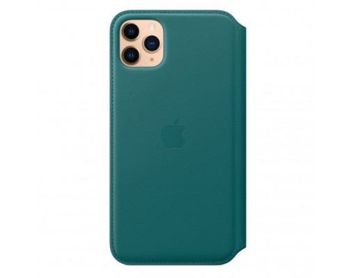 Чехол iPhone 11 Pro Max Leather Folio - Peacock