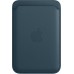 Чехол iPhone Leather Wallet with MagSafe - Baltic Blue