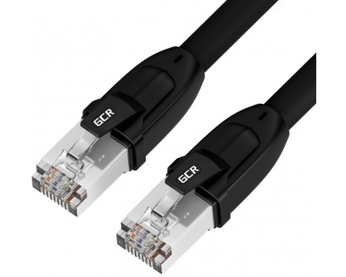 Патчкорд GCR  PROF кат.8 ethernet  50.0m F/FTP,  RJ45, CU, 26 AWG, литой, прямой, черный, экранированные коннекторы, GCR-52355