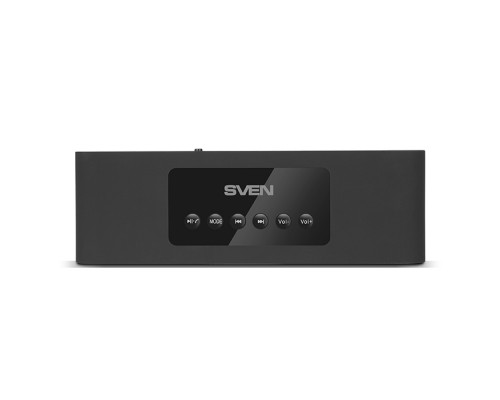 Акустическая система 2.0SVEN PS-175, черный, мощность 2x5 Вт (RMS), Bluetooth, FM, USB, microSD, LED-дисплей, часы, будильник, встроенный аккумулятор)