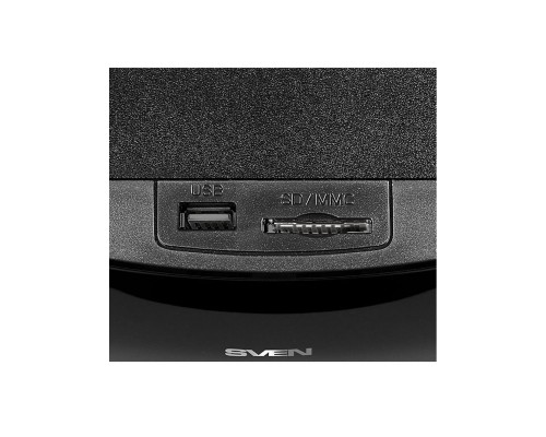 Акустическая система 5.1SVEN HT-202, черный, (мощность (RMS):20Вт+5x16Вт, Bluetooth, FM-тюнер, USB/SD, дисплей, пульт ДУ)