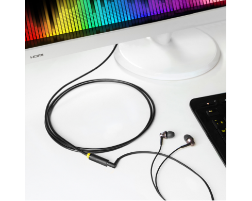 Удлинитель аудио Greenconnect  20.0m jack 3,5mm/jack 3,5mm черный, желтая окантовка, ультрагибкий, 28AWG, M/F, Premium GCR-STM1114-20.0m, экран, стерео