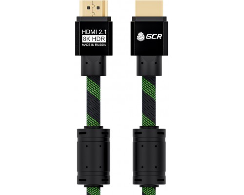 Кабель Greenconnect  HDMI 2.1, 8K 60Hz, 4K 144Hz, 1.0m , динамический HDR 4:4:4, Ultra HD, 48.0 Гбит/с, тройное экранирование, ферритовые фильтры, GCR-51833