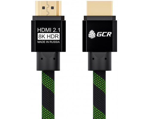 Кабель Greenconnect  HDMI 2.1, 8K 60Hz, 4K 144Hz, 1.0m , динамический HDR 4:4:4, Ultra HD, 48.0 Гбит/с, тройное экранирование, ферритовые фильтры, GCR-51833