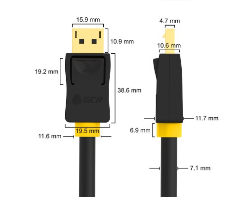 Кабель GCR PROF 2.0m DisplayPort v1.4, 8 K 60Hz, 4 K 165Hz, 20M/20M, черный, ферритовые кольца, 28/28 AWG, GCR-51916