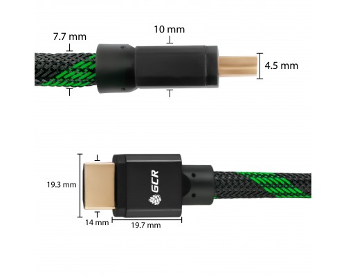 Кабель GCR  HDMI 2.1, 8K 60Hz, 4K 144Hz, 0.5m, динамический HDR 4:4:4, Ultra HD, 48.0 Гбит/с, тройное экранирование, ферритовые фильтры, GCR-51871