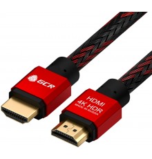 Кабель GCR  1.5m HDMI 2.0, BICOLOR нейлон, AL корпус красный, HDR 4:2:2, Ultra HD, 4K 60 fps 60Hz/5K*30Hz, 3D, AUDIO, 18.0 Гбит/с, 28AWG. GCR-52162                                                                                                       