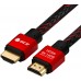Кабель GCR  1.5m HDMI 2.0, BICOLOR нейлон, AL корпус красный, HDR 4:2:2, Ultra HD, 4K 60 fps 60Hz/5K*30Hz, 3D, AUDIO, 18.0 Гбит/с, 28AWG. GCR-52162