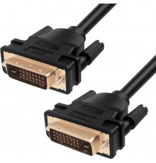 Кабель Greenconnect  DVI-D 20.0m, 25M/25M, черный, позолоченные контакты, ферритовое кольцо, двойной экран, OD 8.5mm, 28/26 AWG, GCR-52158                                                                                                                