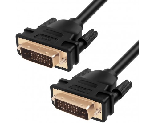 Кабель Greenconnect  DVI-D 20.0m, 25M/25M, черный, позолоченные контакты, ферритовое кольцо, двойной экран, OD 8.5mm, 28/26 AWG, GCR-52158