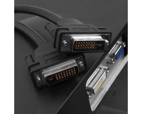 Кабель Greenconnect  DVI-D 4.0m, черный, OD 8.5mm, 28/28 AWG, DVI/DVI, 25M/25M, GCR-DM2DMC-4.0m, двойной экран