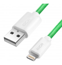 Кабель Greenconnect  3A 1.0m Lightning, для быстрой зарядки, зеленый нейлон, 28/22 AWG, GCR-51508                                                                                                                                                         