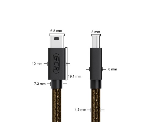 Кабель активный GCR 15.0m USB 2.0, AM/mini 5P, черно-прозрачный, с усилителем сигнала, разъём для доп.питания, 28/24 AWG, GCR-UM2M5P1-BD2S-15.0m