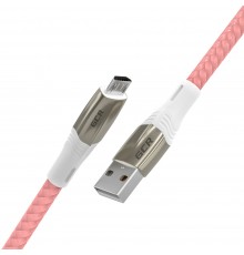 Кабель GCR  1.2m MicroUSB series MERCEDES, PINK NYLON, супер быстрая зарядка, 28/22 AWG, GCR-51954                                                                                                                                                        