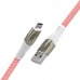 Кабель GCR  1.2m MicroUSB series MERCEDES, PINK NYLON, супер быстрая зарядка, 28/22 AWG, GCR-51954