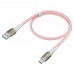 Кабель GCR  1.2m MicroUSB series MERCEDES, PINK NYLON, супер быстрая зарядка, 28/22 AWG, GCR-51954