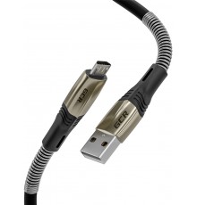 Кабель GCR  1.7m MicroUSB series MERCEDES & SPRING, BLACK, для зарядки, NO Sync data, 22 AWG. GCR-51961                                                                                                                                                   