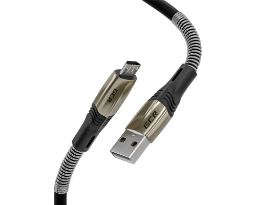 Кабель GCR  1.7m MicroUSB series MERCEDES & SPRING, BLACK, для зарядки, NO Sync data, 22 AWG. GCR-51961