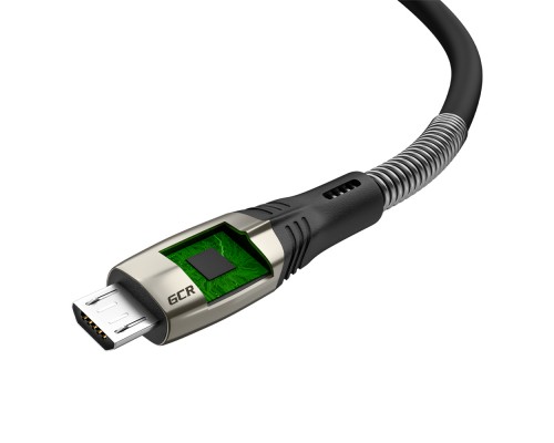 Кабель GCR  1.7m MicroUSB series MERCEDES & SPRING, BLACK, для зарядки, NO Sync data, 22 AWG. GCR-51961