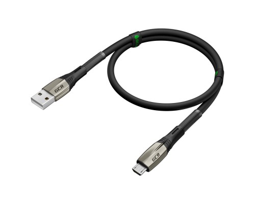 Кабель GCR  1.7m MicroUSB series MERCEDES & SPRING, BLACK, для зарядки, NO Sync data, 22 AWG. GCR-51961