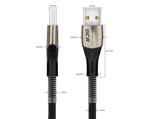 Кабель GCR  1.7m MicroUSB series MERCEDES & SPRING, BLACK, для зарядки, NO Sync data, 22 AWG. GCR-51961