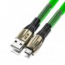 Кабель GCR  1.7m MicroUSB series MERCEDES & SPRING, GREEN, для зарядки, NO Sync data, 22 AWG. GCR-51964