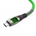 Кабель GCR  1.7m MicroUSB series MERCEDES & SPRING, GREEN, для зарядки, NO Sync data, 22 AWG. GCR-51964