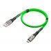 Кабель GCR  1.7m MicroUSB series MERCEDES & SPRING, GREEN, для зарядки, NO Sync data, 22 AWG. GCR-51964