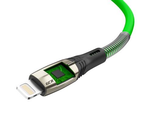 Кабель Greenconnect  1.2m для iPod, iPhone, iPad series MERCEDES & SPRING, GREEN, для зарядки, NO Sync data, 22 AWG, GCR-52079