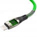 Кабель Greenconnect  1.2m для iPod, iPhone, iPad series MERCEDES & SPRING, GREEN, для зарядки, NO Sync data, 22 AWG, GCR-52079