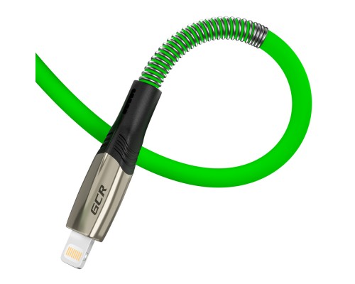 Кабель Greenconnect  1.2m для iPod, iPhone, iPad series MERCEDES & SPRING, GREEN, для зарядки, NO Sync data, 22 AWG, GCR-52079