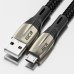 Кабель GCR  1.7m MicroUSB series MERCEDES, BLACK NYLON, быстрая зарядка, GCR-51949