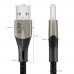 Кабель GCR  1.2m MicroUSB series MERCEDES, BLACK NYLON, быстрая зарядка, GCR-51948