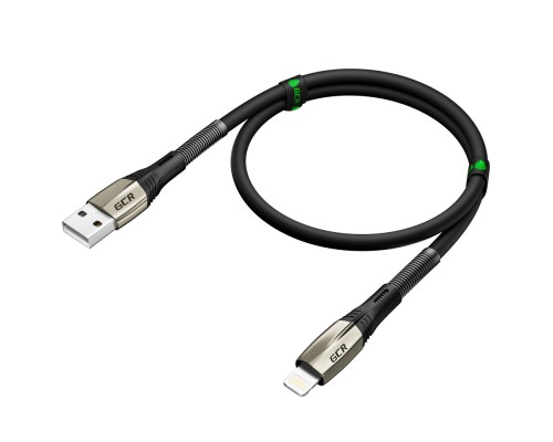 Кабель GCR  1.2m для iPod, iPhone, iPad series MERCEDES & SPRING, BLACK, для зарядки, NO Sync data, 22 AWG, GCR-52119