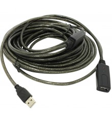 Удлинитель Greenconnect  USB 2.0 с 3-мя акивными усилителями сигнала 25.0m Premium, AM/AF 24/22 AWG экран, армированный, морозостойкий, разъём для доп.питания, GCR-UEC3M21-BD2S-25.0m                                                                    