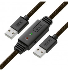 Кабель Greenconnect  активный USB 2.0 10.0m Premium AM / AM, 24/22 AWG экран, армированный, морозостойкий, с усилителем и разъёмом для доп.питания, черно-прозрачный, GCR-UM6M-BD2S-10.0m                                                                 