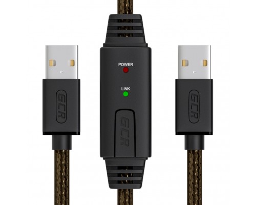 Кабель Greenconnect  активный USB 2.0 10.0m Premium AM / AM, 24/22 AWG экран, армированный, морозостойкий, с усилителем и разъёмом для доп.питания, черно-прозрачный, GCR-UM6M-BD2S-10.0m